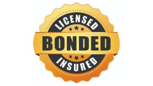 Gold seal stating bonded, licensed, and insured