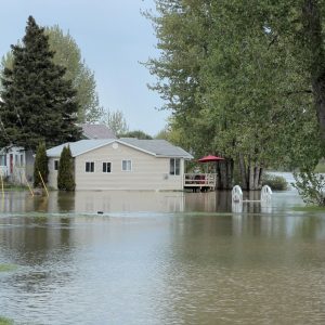 Flooding on a lakefront property